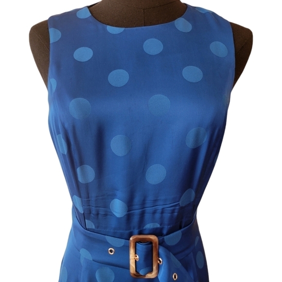 Ted Baker of London Sleeveless Polka Dot Midi Length Dress Size Small - Picture 4 of 7
